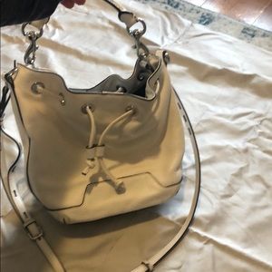 Rebecca Minkoff Fiona white leather bucket bag